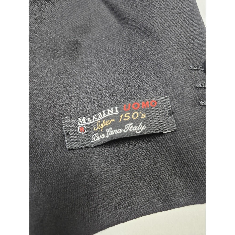 Manzini Suit Jacket Mens 40R Black Super 150s Wool Italy NWT Notch Lapel - Picture 5 of 16